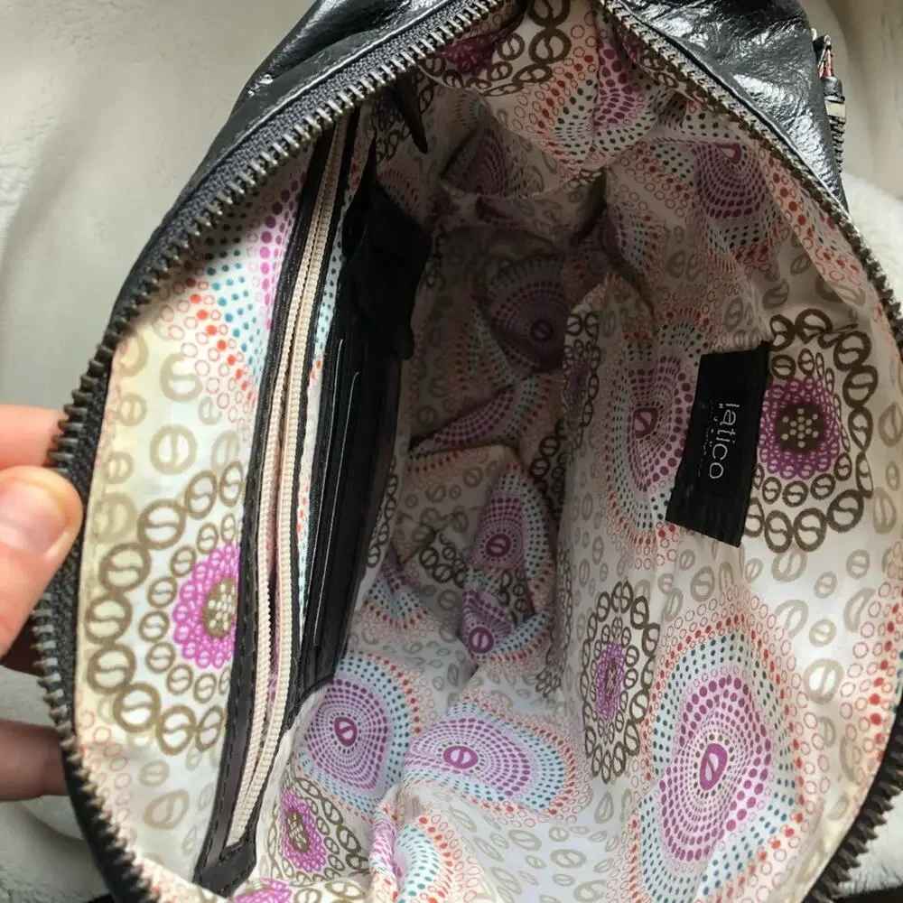 NWT Latico Leather black white color block Dee Dee shoulder bag